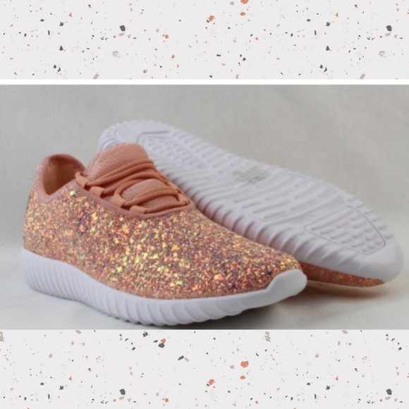 ‼️CLEARANCE PRICE FIRM‼️Dusty Rose Glitter Sneakers🎊💗 - Picture 3 of 7